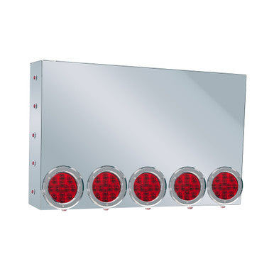 20" Rear Center Panel, Mitered Edges W/5-4" Red Lights &amp; 15-3/4" Red Lights