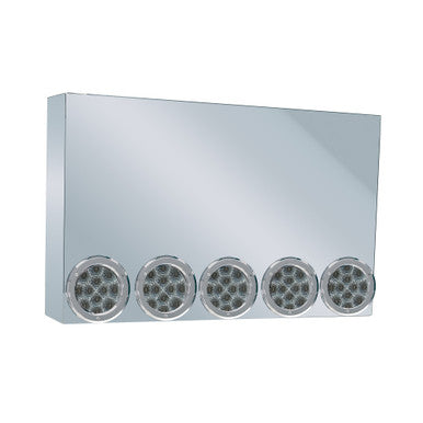 20" Rear Center Panel, Mitered Edges W/5-4" Clear Red Lights