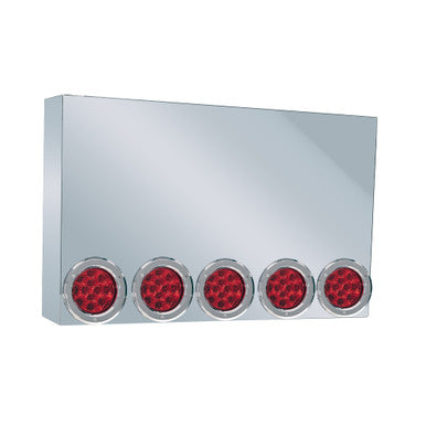 20" Rear Center Panel, Mitered Edges W/5-4" Red Lights