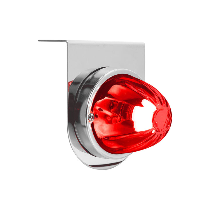 Dual Function Glass Watermelon Light With Stainless Steel Light Bracket Kit With LED Bulb - Red LED/Red Lens