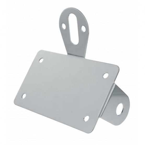 Bobber Style Horizontal Side Mount License Plate &amp; Light Bracket For Motorcycle