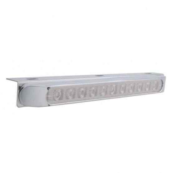 17-5/16" Stainless Light Bracket With 11 LED 17" Light Bar &amp; Bezel - Red LED/Clear Lens