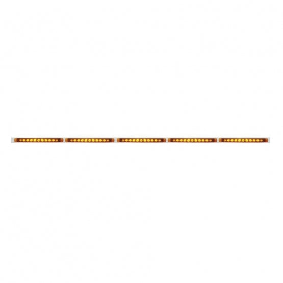 94" Stainless Light Bracket With 5 x 11 LED 17" Light Bars - Amber LED/Amber Lens