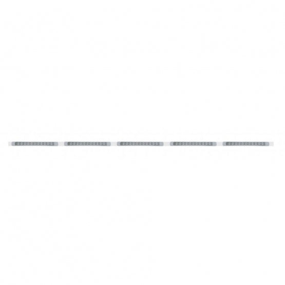 94" Stainless Light Bracket With 5 x 11 LED 17" Light Bars &amp; Bezels - Red LED/Clear Lens