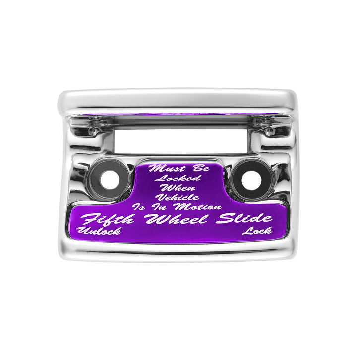 Chrome Plastic Fifth Wheel Switch Guard With Glossy Sticker For 1990-2010 Freightliner Classic - Purple Sticker
