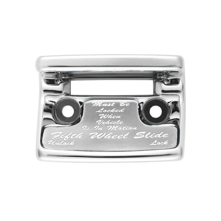 Chrome Plastic Fifth Wheel Switch Guard With Glossy Sticker For 1990-2010 Freightliner Classic - Silver Sticker