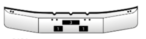 Freightliner FLD-120 (12" Set-Back) chrome bumper — fitment diagram
