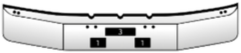 Freightliner Century Class (1996-2004) chrome bumper — fitment diagram