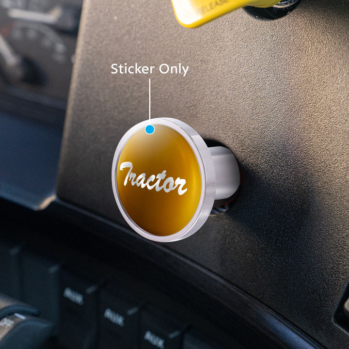 "Tractor" Glossy Air Valve Knob Candy Color Sticker - Electric Yellow