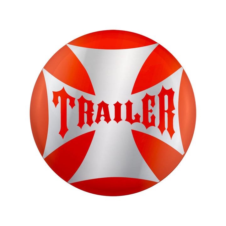 "Trailer" Maltese Cross Air Valve Knob Candy Color Sticker Only - Cadmium Orange