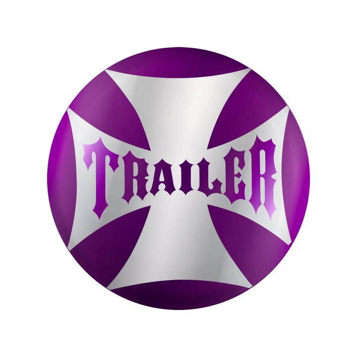 "Trailer" Maltese Cross Air Valve Knob Candy Color Sticker Only - Candy Purple