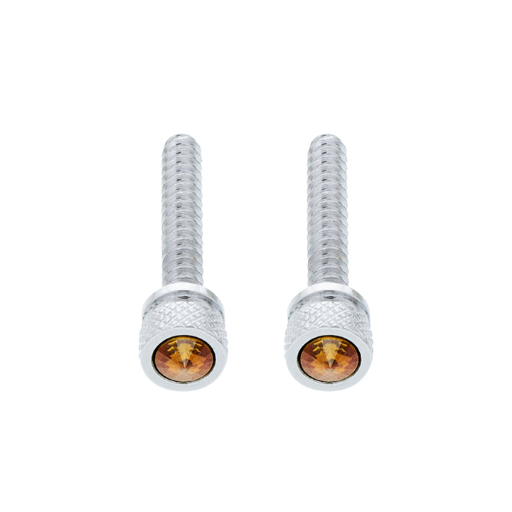 Chrome Long Dash Screw With Color Crystal For Freightliner - Copper (2-Pack)
