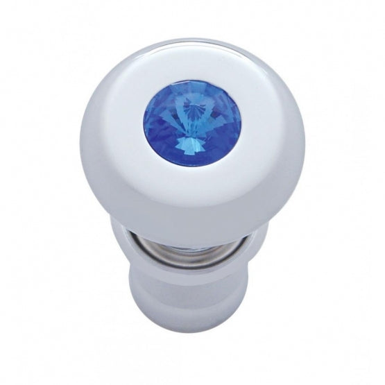 Chrome Deluxe Cigarette Lighter With Blue Crystal