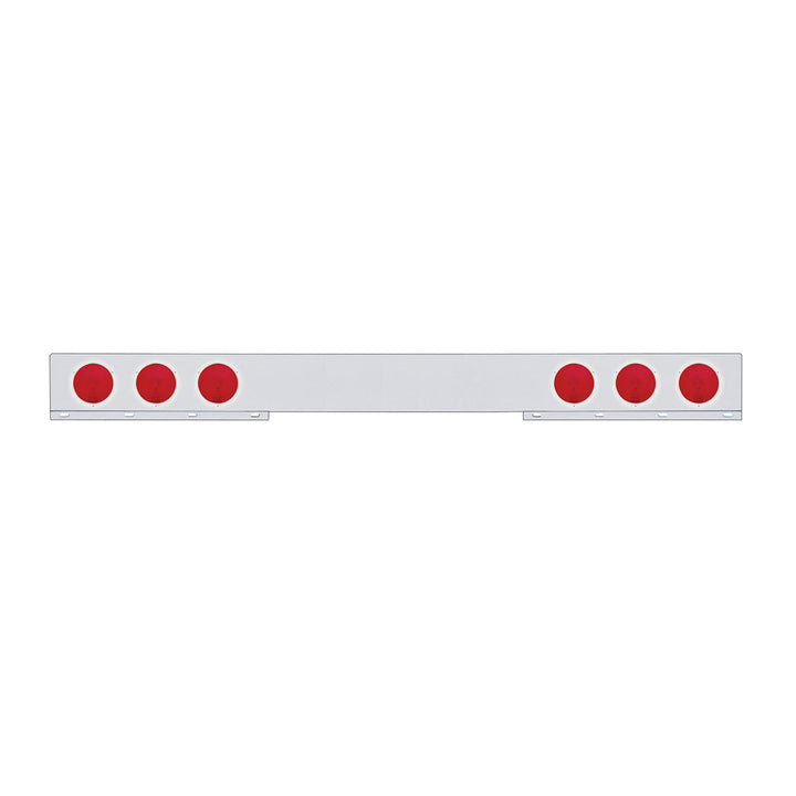 Chrome Light Bar With 4 Red Lights &amp; Stainless Steel Bezel