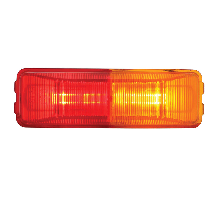 Incandescent Rectangular Fender Mount Light (Clearance/Marker) - Amber &amp; Red Lens