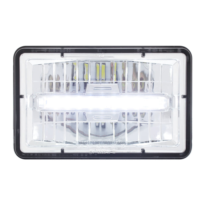 ULTRALIT - 4" x 6" Rectangular LED Headlight With White LED Position Light - High Beam