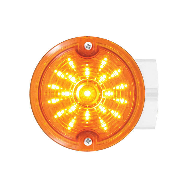 21 LED 3-1/4" Signal Light For Harley Motorcycle With Housing - Amber LED/Amber Lens