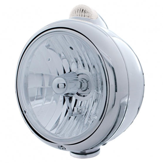 Stainless Steel Guide 682-C Style Headlight Crystal H4 &amp; LED Signal - Clear Lens