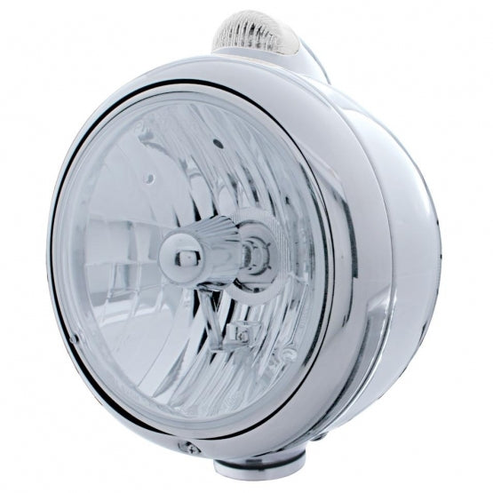 Chrome Guide 682-C Style Headlight Crystal H4 &amp; LED Signal Clear Lens