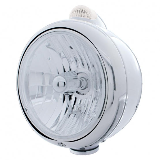 Chrome Guide 682-C Headlight Crystal H4 &amp; Dual Mode LED Signal - Clear Lens