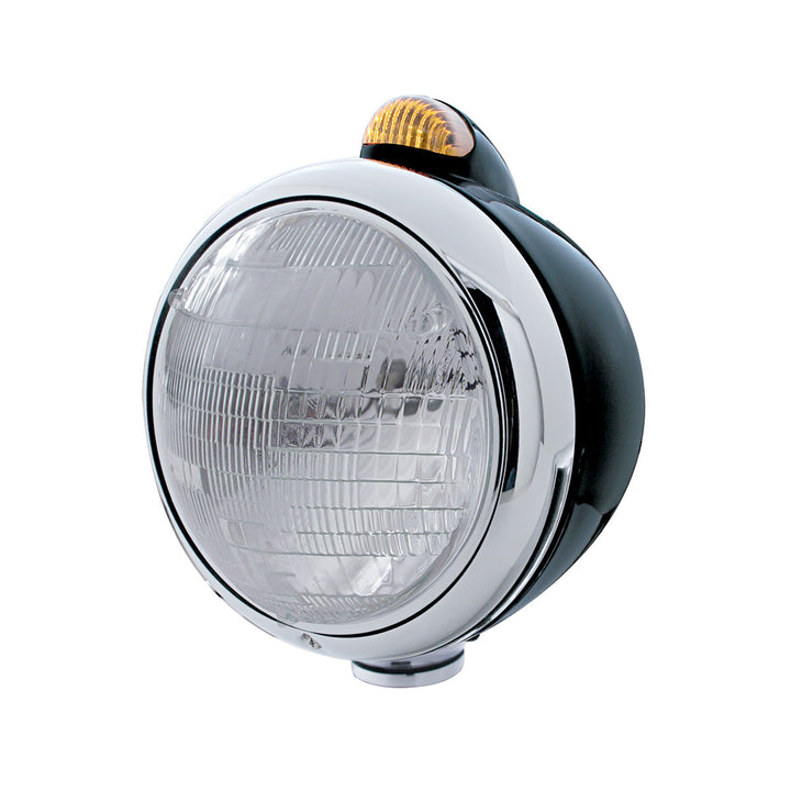 Black Guide 682-C Headlight 6014 &amp; Dual Mode LED Signal - Amber Lens