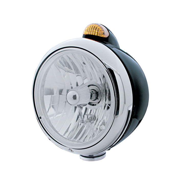 Black Guide 682-C Headlight Crystal H4 &amp; Dual Mode LED Signal - Amber Lens