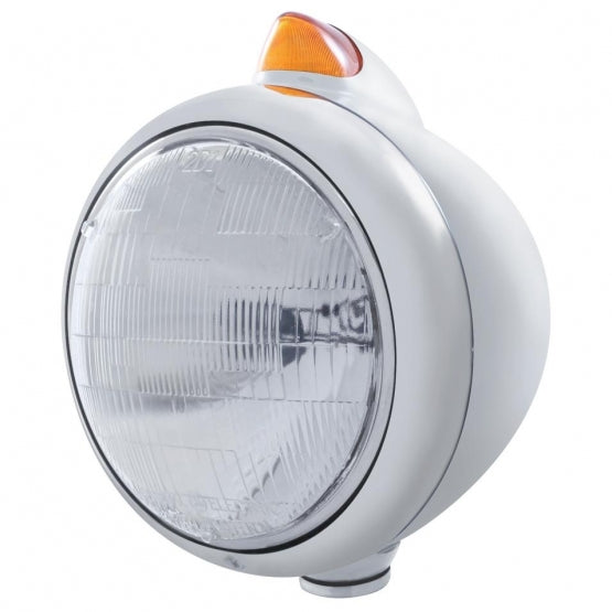 Stainless Steel Guide 682-C Headlight 6014 &amp; Original Style LED Signal - Amber Lens