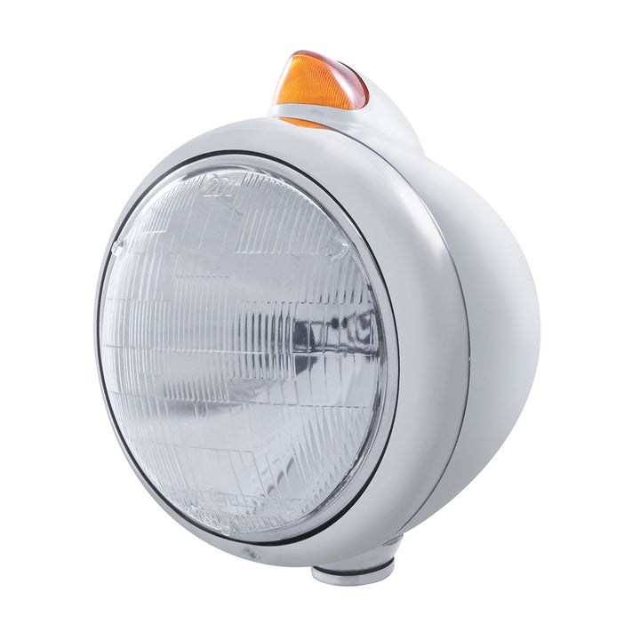 Chrome Guide 682-C Headlight 6014 &amp; Original Style LED Signal - Amber Lens