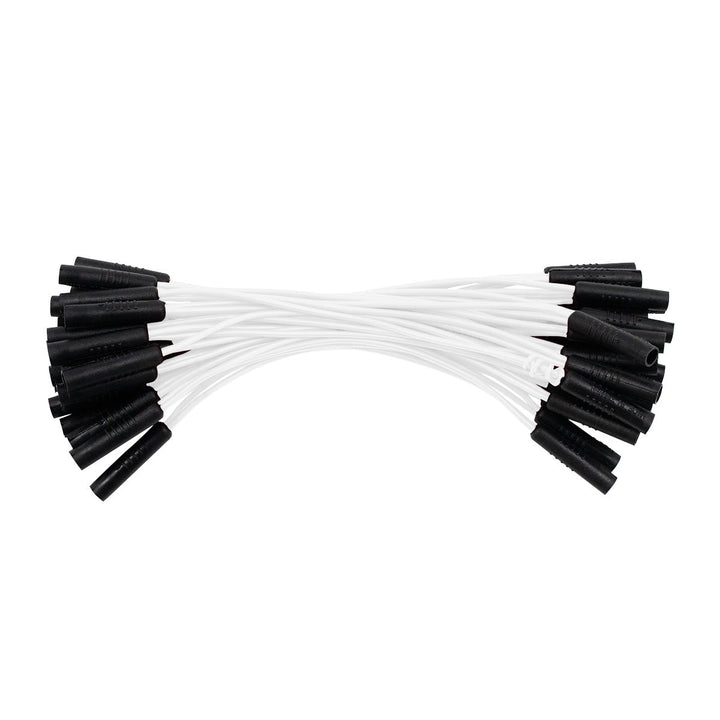 0.180" Bullet Receptacle White Wire Harness With 50 Plugs - 6" Lead (Bulk)