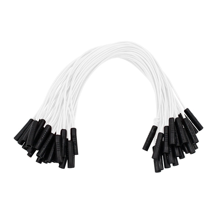 0.180" Female Plug White Wire Harness With 50 Plugs - 12" Lead (Bulk)