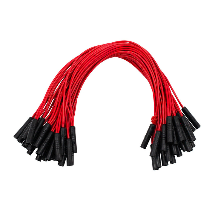 0.180" Female Plug Red Wire Harness With 50 Plugs - 12" Lead (Bulk)