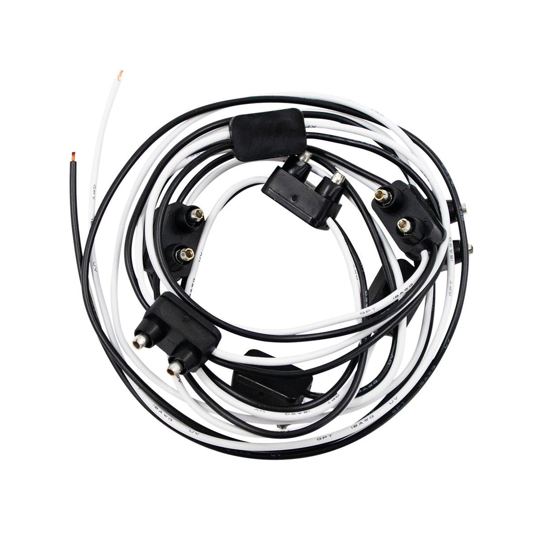 8 Count 2 - Prong Male Bullet Plugs 16G Wire Harness - 7" Lead Between Plugs (Bulk)
