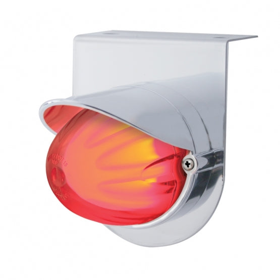 Stainless Light Bracket With 9 LED Dual Function Watermelon GloLight &amp; Visor - Red LED/Clear Lens