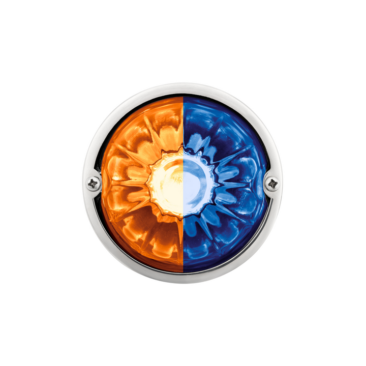 Double Fury 4 LED Dual Function Glass Watermelon Light - Amber &amp; Blue LED