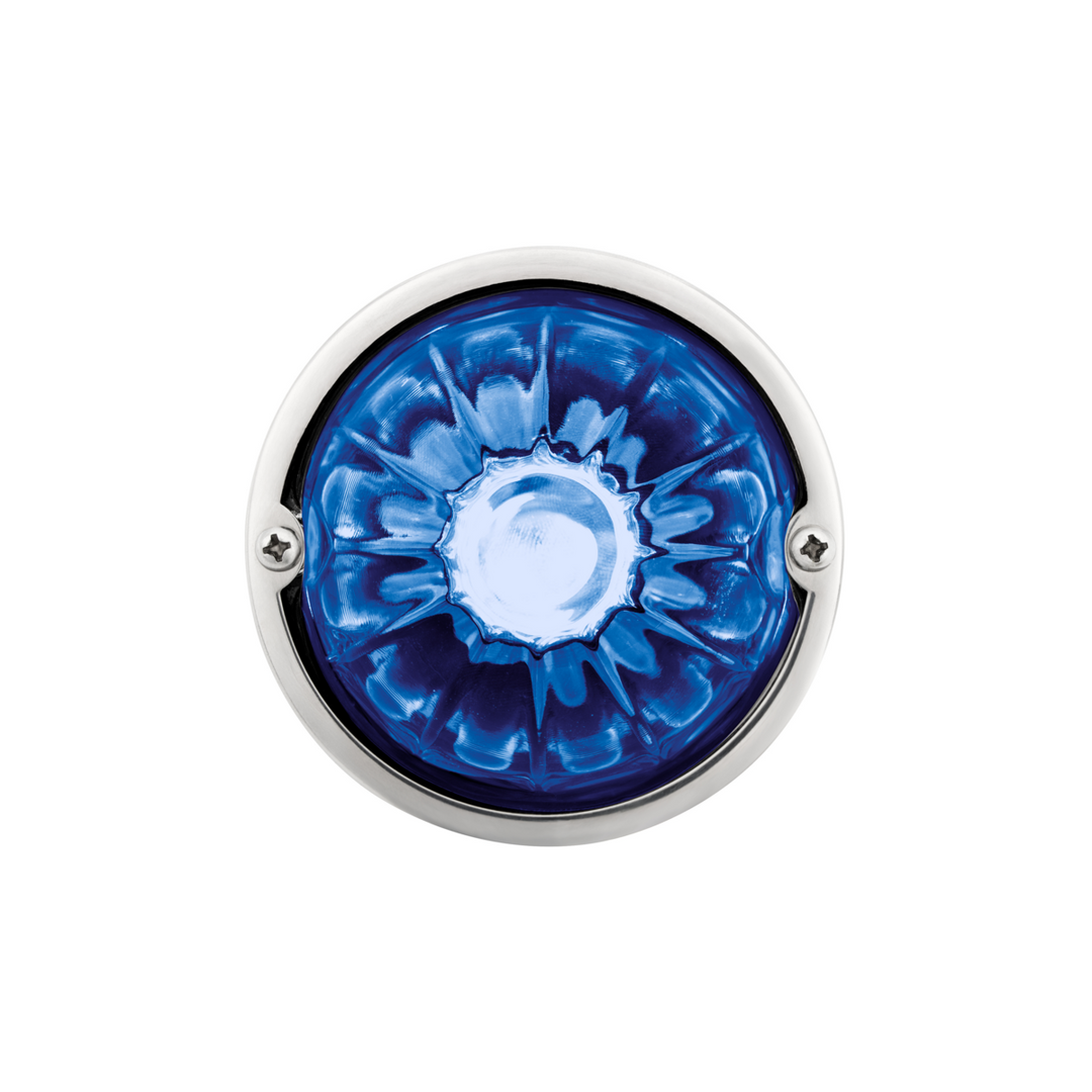 Double Fury 4 LED Dual Function Glass Watermelon Light - Amber &amp; Blue LED