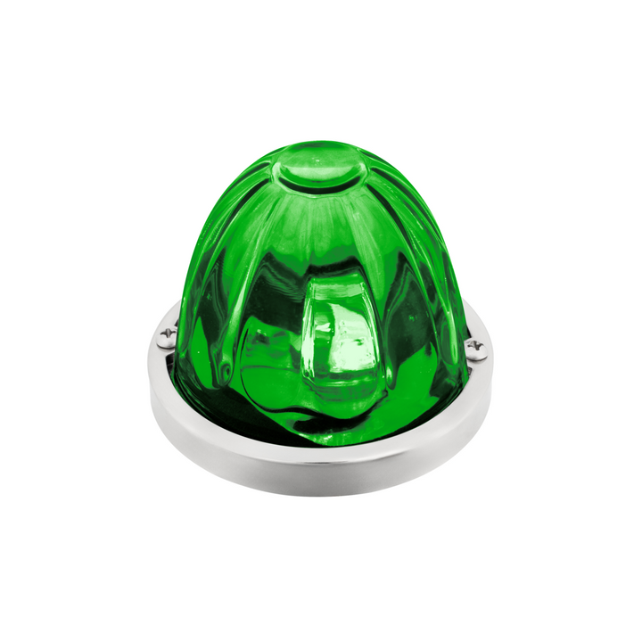 Double Fury 4 LED Dual Function Glass Watermelon Light - Amber &amp; Green LED