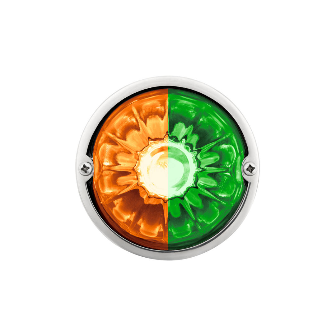 Double Fury 4 LED Dual Function Glass Watermelon Light - Amber &amp; Green LED