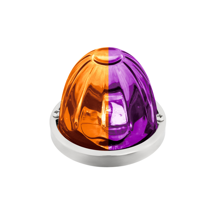 Double Fury 4 LED Dual Function Glass Watermelon Light - Amber &amp; Purple LED