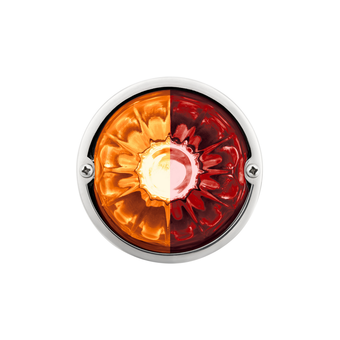 Double Fury 4 LED Dual Function Glass Watermelon Light - Amber &amp; Red LED