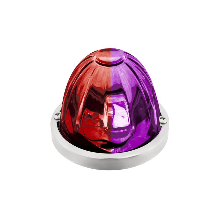 Double Fury 4 LED Dual Function Glass Watermelon Light - Red &amp; Purple LED