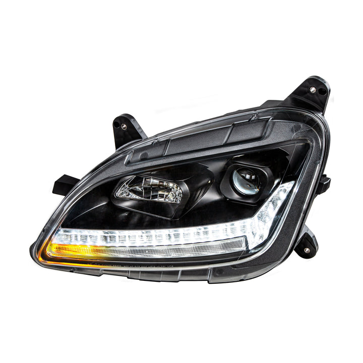 "Blackout" Projection Headlight With LED Sequential Turn &amp; DRL For 2012-2021 Peterbilt 579 - Driver