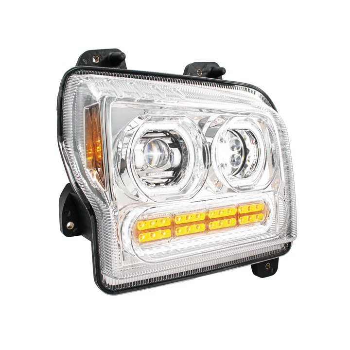 High Power 10 LED Headlight With 24 LED Turn &amp; 100 LED Halo For 2019-2024 Kenworth W990 — Passenger / Chrome