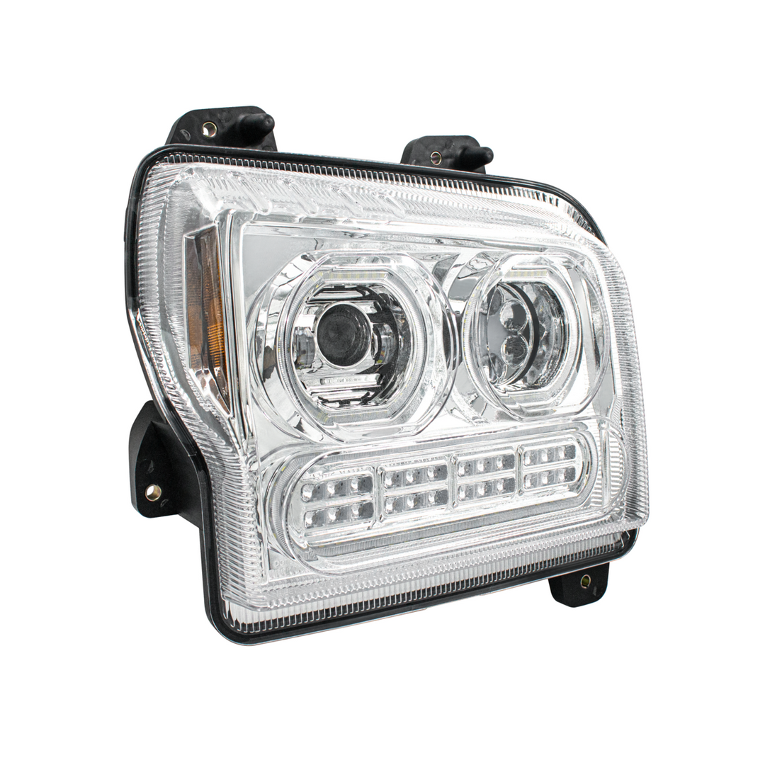 High Power 10 LED Headlight With 24 LED Turn &amp; 100 LED Halo For 2019-2024 Kenworth W990 — Passenger / Chrome