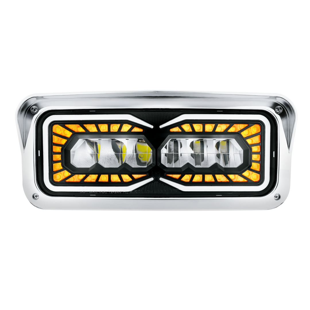 High Power 9 LED Headlight With LED Turn Signal &amp; Position Light