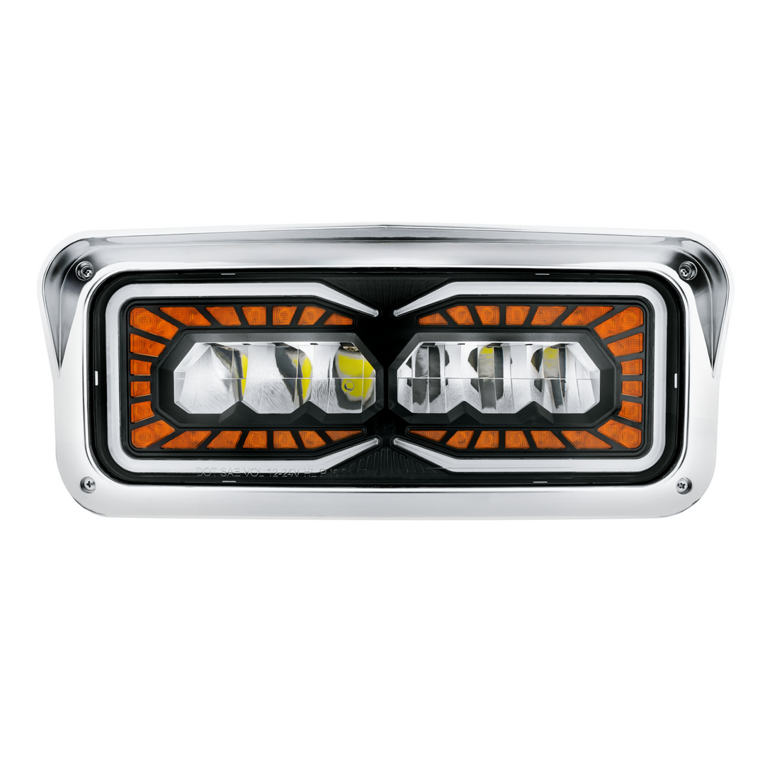 High Power 9 LED Headlight With LED Turn Signal &amp; Position Light
