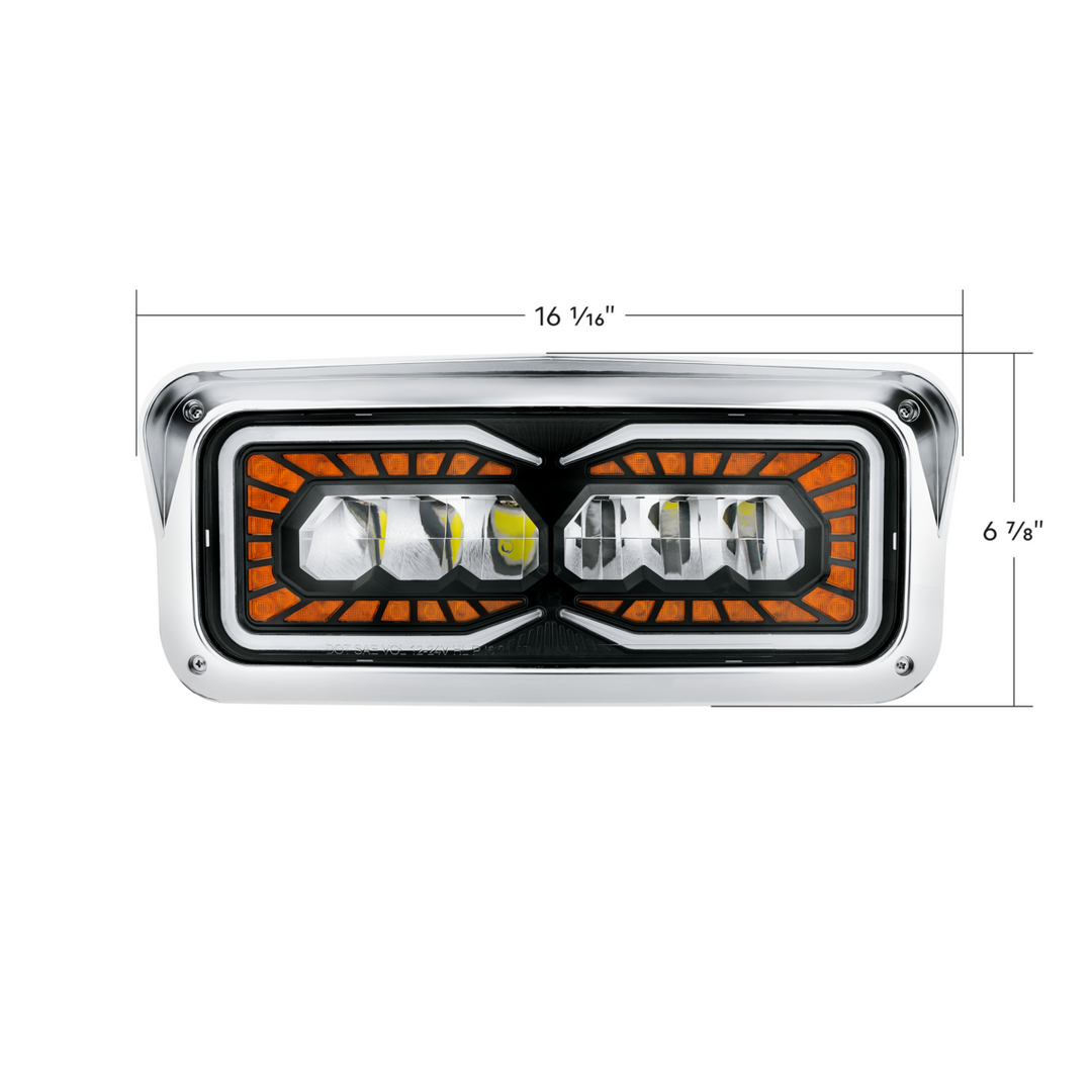 High Power 9 LED Headlight With LED Turn Signal &amp; Position Light