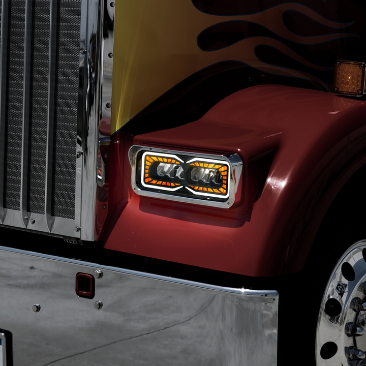 High Power 9 LED Headlight With LED Turn Signal &amp; Position Light
