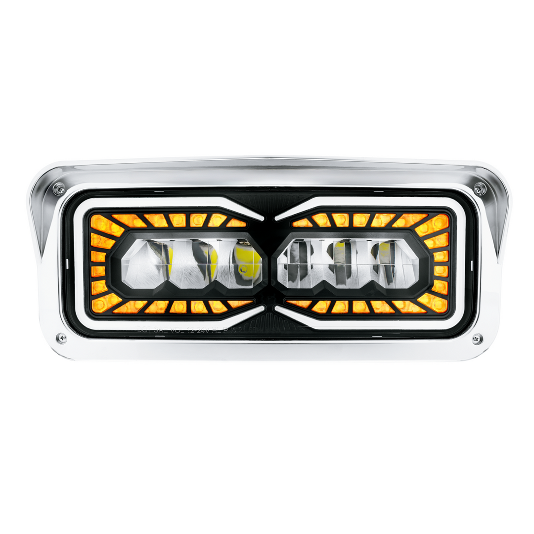 High Power 9 LED Headlight With LED Turn Signal &amp; Position Light