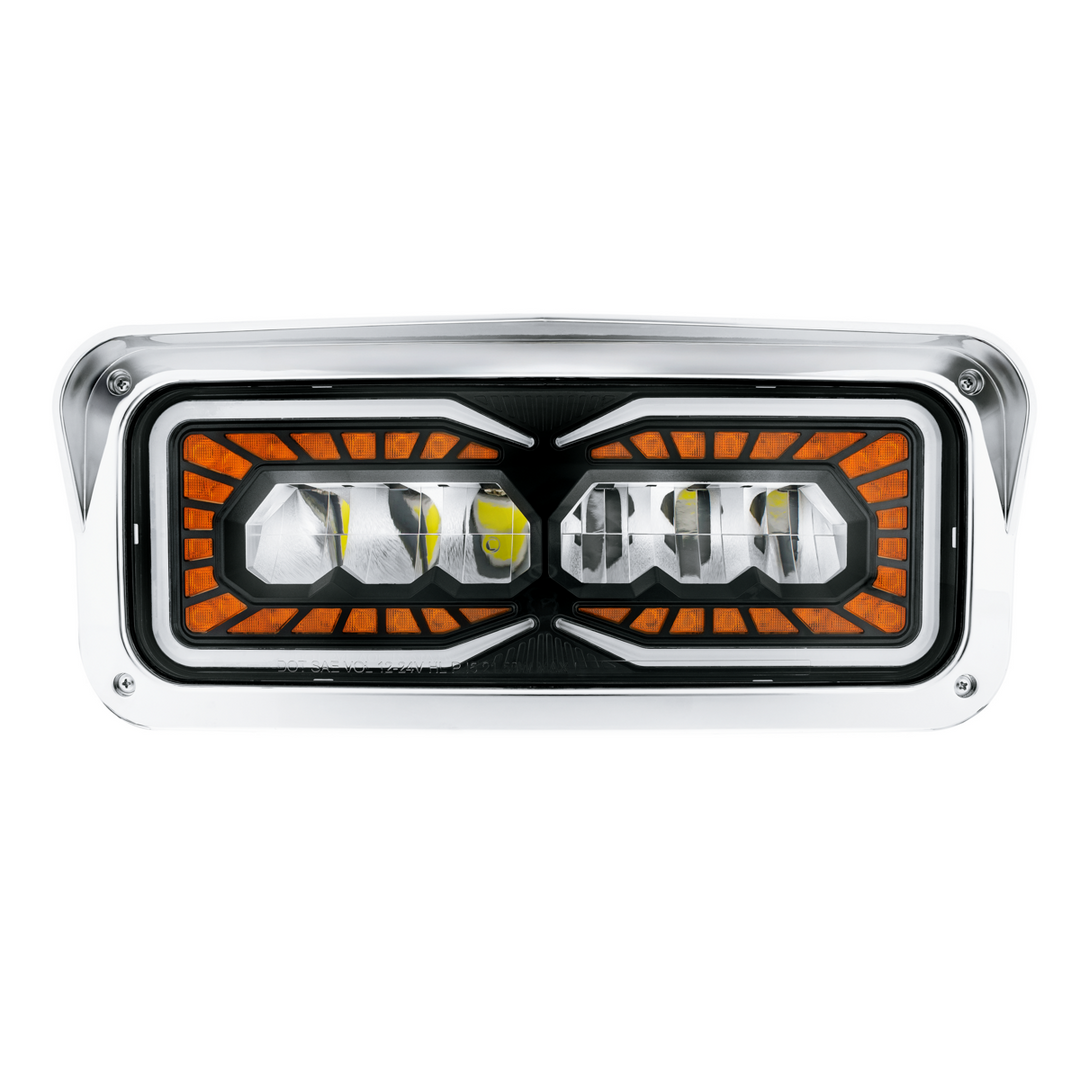 High Power 9 LED Headlight With LED Turn Signal &amp; Position Light
