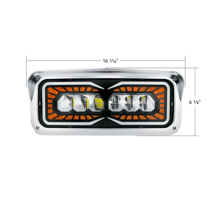 High Power 9 LED Headlight With LED Turn Signal &amp; Position Light